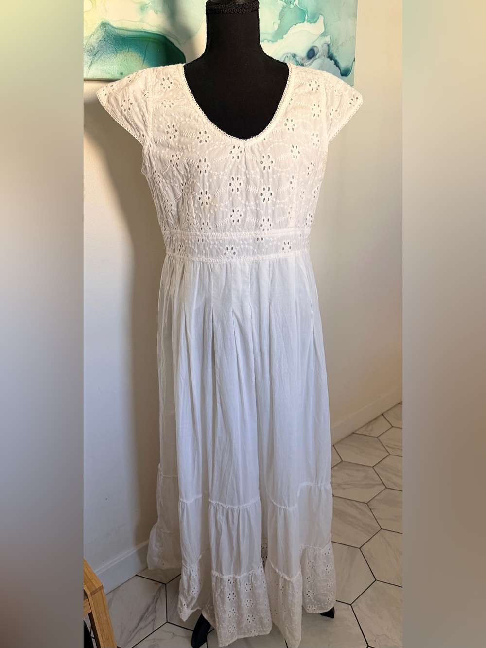 White Eyelet Maxi Dress - Elegant Summer Style